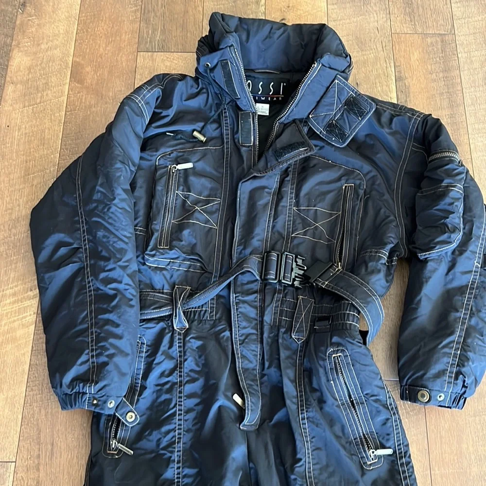 ossi skiwear belted suit black Sz M - Picture 9 of 15